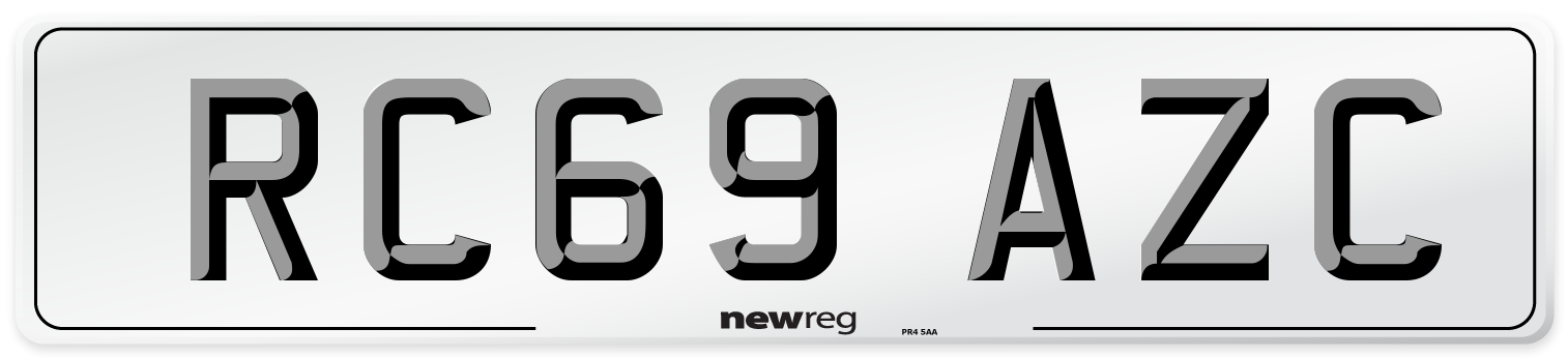 RC69 AZC Number Plate from New Reg